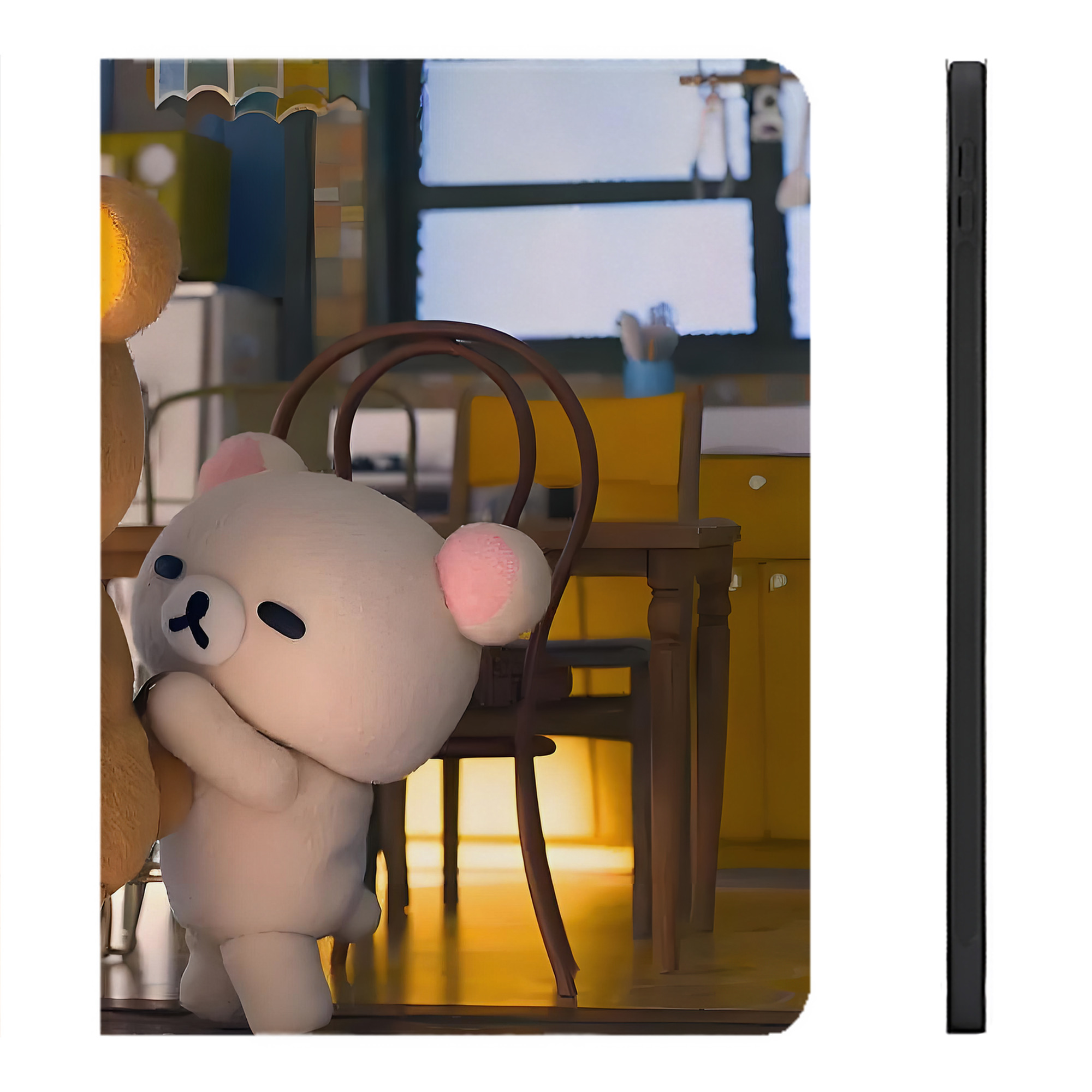 （画像用） リラックマ リラックマ キイロイトリ Rilakkuma Korilakkuma Kiiroitori IPadケース ペンホルダー付き ブックスタイルデザイン